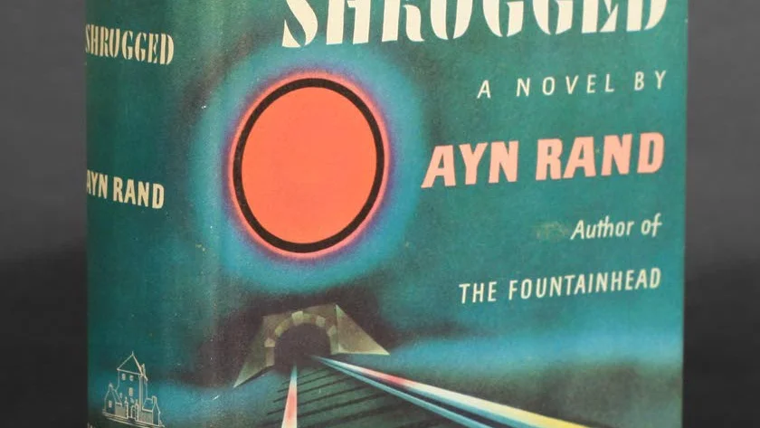 Atlas Shrugged. Orginalupplagan av Och världen skälvde från 1957.