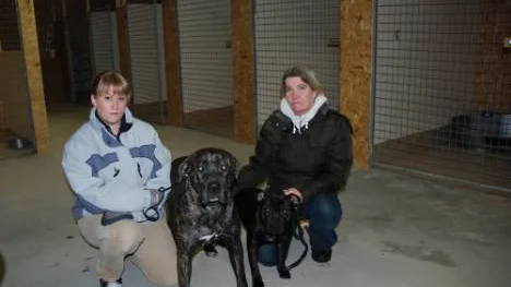 Kerstin Bergh, t h, och  dottern Cecilia, tillsammans med hennes hundar, Diesel och Nova, kommer att arbeta på hundpensionatet. " Vi tror på satsningen eftersom det verkar finnas ett behov av hundtillsyn bland Bodens hundägare", säger Kerstin Bergh.                Foto: Lena Leffler