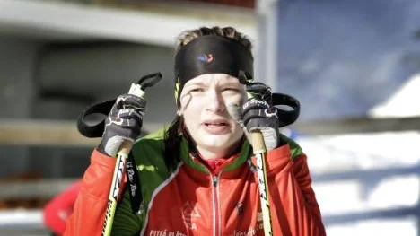 Skidtalangen Sofia Henriksson, Strömnäs, var med i det svenska lag som tog silver i stafetten på junior-VM.