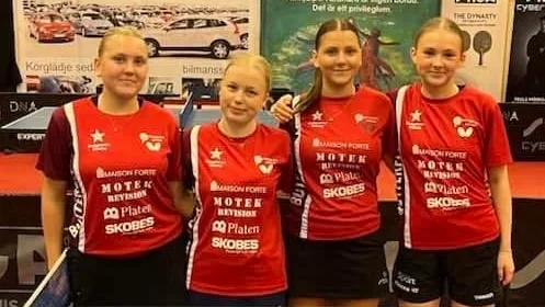 Västers BTK:s damlag går bra i superettan. Här ses Nathalie Österlund, Clara Ellermann, Betty Engström och Sofia Sahle. Nu är högsta serien inom räckhåll för Motalaklubben som är redo att satsa om tjejerna går upp.