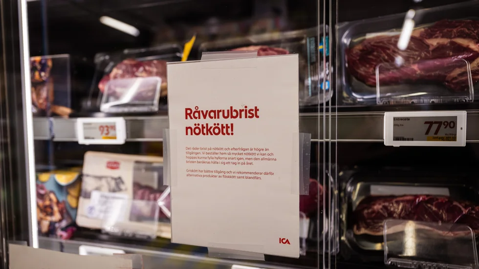 Allt mindre svenskt kött i hyllorna.