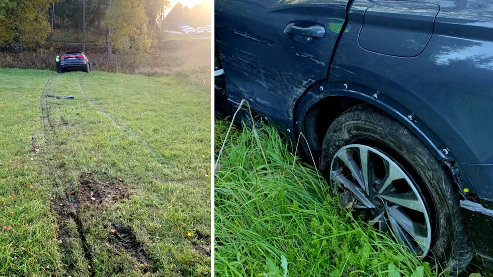 En av förarna tvingades köra av vägen för att undvika en frontalkrock. Bilen färdades flera meter och stannade till sist i ett vattenfyllt dike, enligt förundersökningen. 