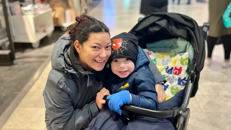 Fanny Enamorado with her 4-year old son Matteo.