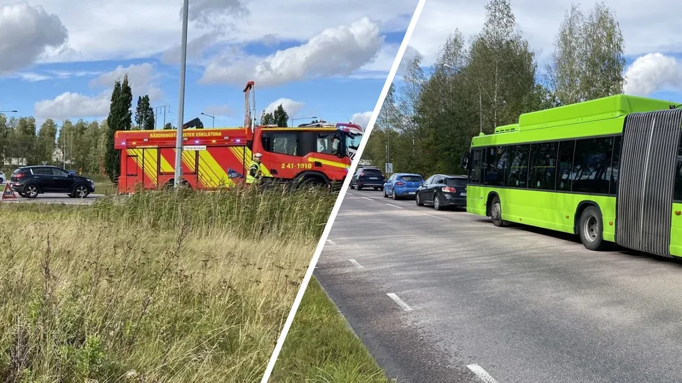 Det uppstod köer i flera riktningar kring olycksplatsen.
