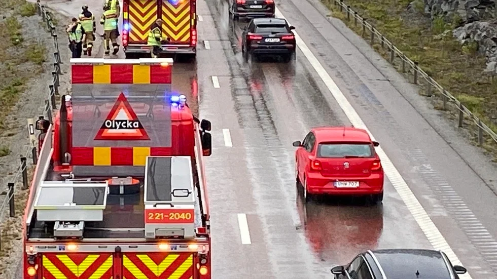 Trafikolycka på E18 i västlig riktning.