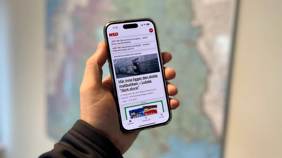 Så här ser NSD:s app och sajt ut, med både senaste nytt och reportage.