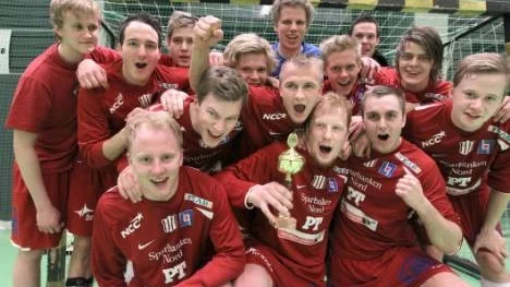 Piteå IF vann Domarcupen.  Här är det glada gänget. Från vänster högst upp: Andreas Holm,  Alexander Lindahl, Niclas Nilsson, Erik Westbom, Gustav Roslund, Christoffer Nilsson. Mittenraden: Erik Sundström, Andreas Lindahl, Jens Svanberg, Peter Nordsten. Längst ner: Joel Öhman, Jonas Lindqvist, Johan Jonsson och Björn Lindblom.