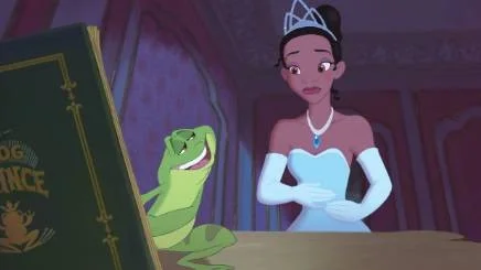 Huvudfigurer i "Prinsessan och grodan" är New Orleans-tjejen Tiana och prins Naveen, för tillfället i mindre prinslik gestalt.