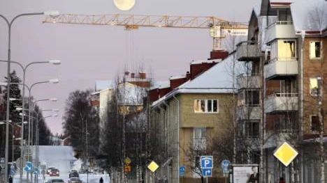 Fullmåne över Piteå den 1 december.