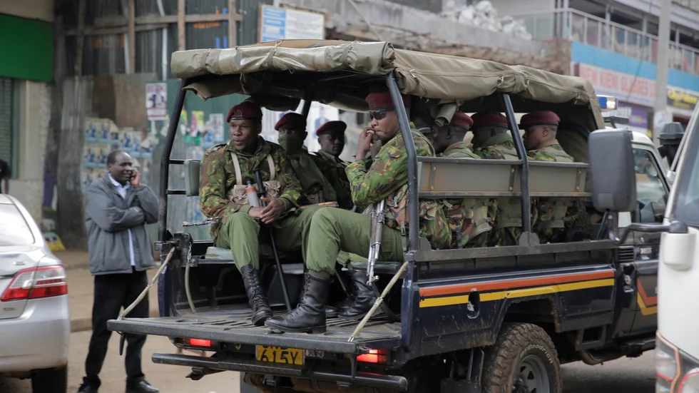 Kenyansk polis i staden Eldoret. Arkivbild.