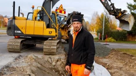 Lennart Lindvall, Peab, bygger den nya gång- och cykelvägen efter Medborgargatan. "Det blir jättebra. Betydligt säkrare för skolungdomarna", säger han.