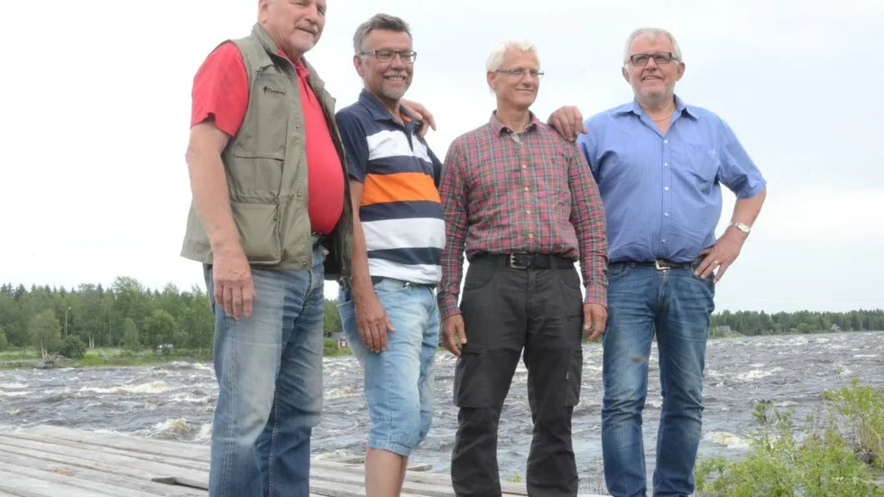 Fiske entusiaster. Eskil Radkvist,Börje Rytiniemi, Michael Lühr och Bengt-Olov Innala.