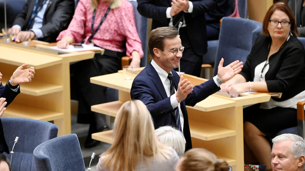 Ulf Kristersson (M) efter att han valts till ny statsminister på måndagen.