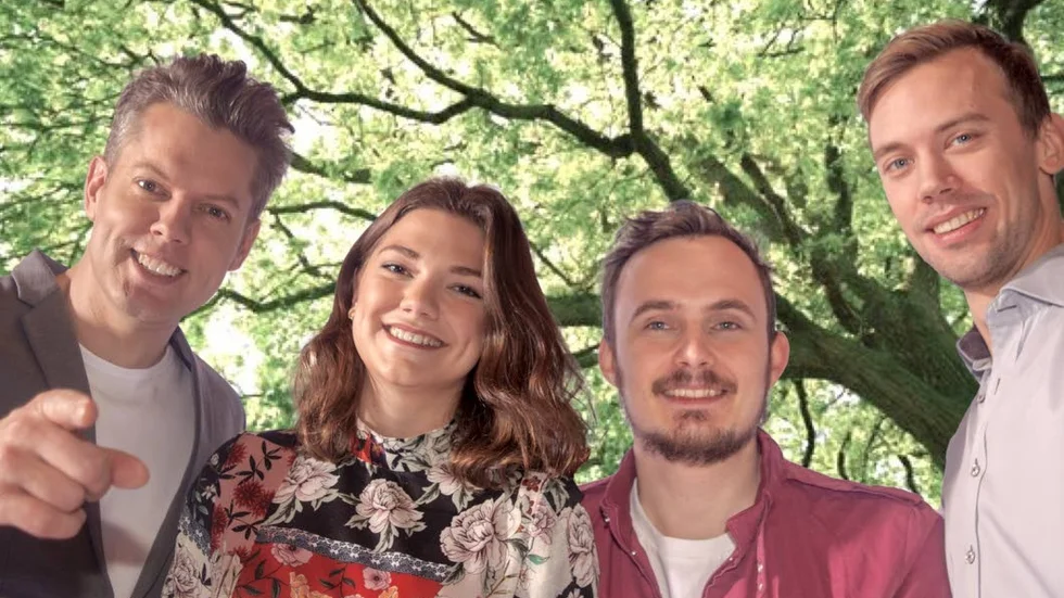 Niclas Dahl, Mathilda Lindström, John Eriksson och Rickard Engvall i Voice of Heart.