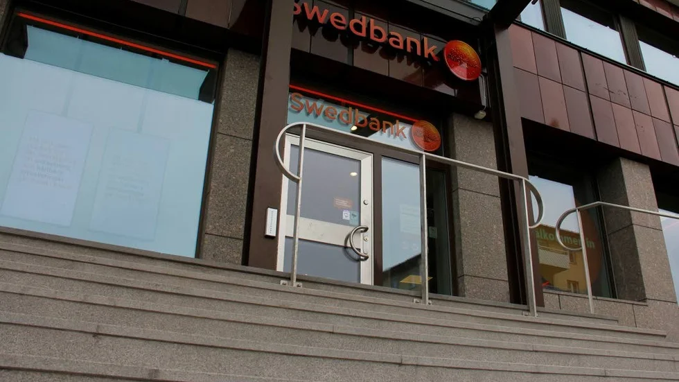 Swedbank kontor i Uppsala dit insändarskribenten var på väg.