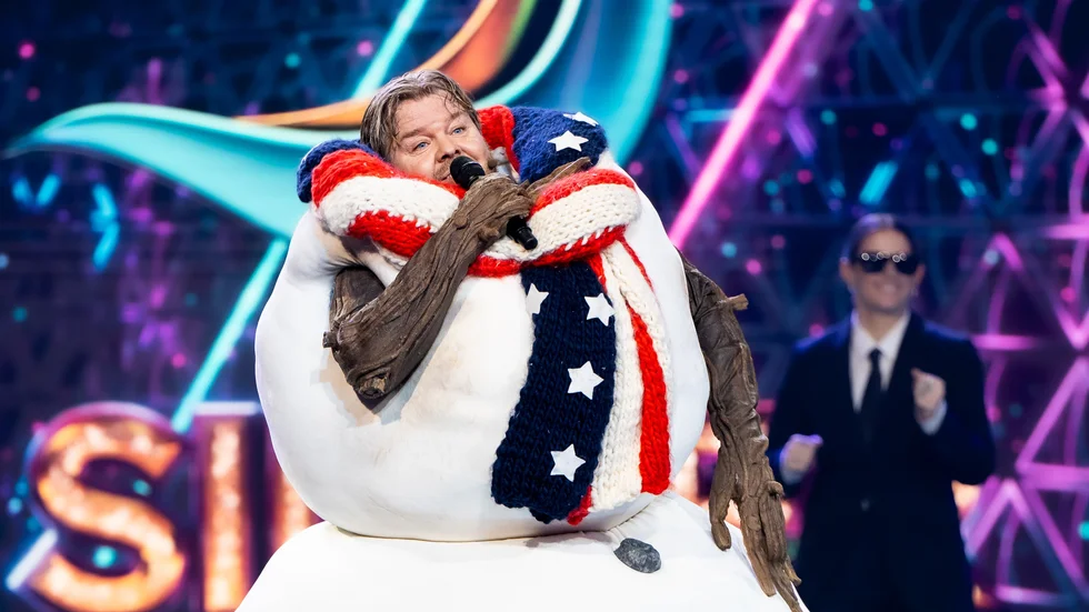 Tomas Brolin visade sig vara inuti Snögubben i vårens första "Masked singer Sverige". Pressbild.