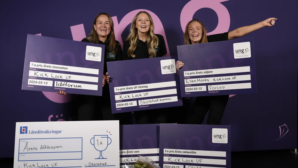Kick Lock ska representera Västerbotten tre gånger om under SM i Stockholm. Från vänster: Nora Feil Lindmark, Saga Forsell och Ellen Morén.