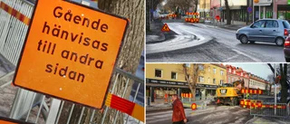 Nu har vägen i Visby stängts av – bilister tvingas vända