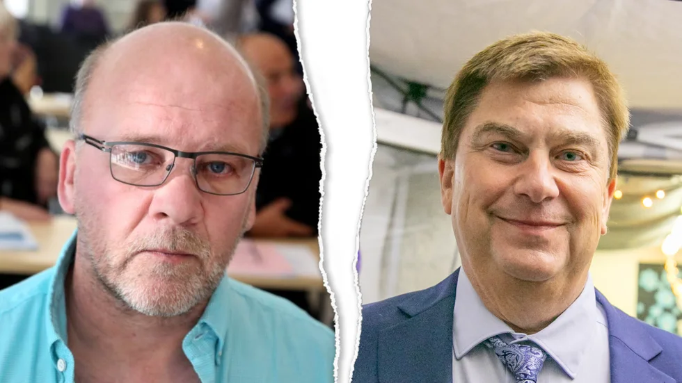 Håkan Lilja (vänster) riktar hård kritik mot Sverigedemokraterna Gotlands ordförande Lars Engelbrektsson.