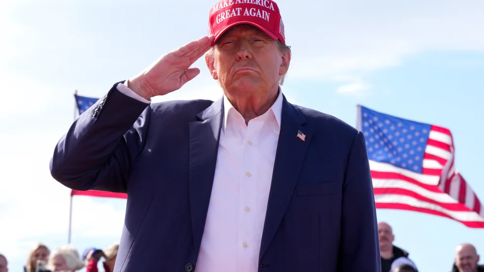 Den republikanske presidentkandidaten och expresidenten Donald Trump, fotograferad vid ett kampanjmöte i Ohio förra helgen.