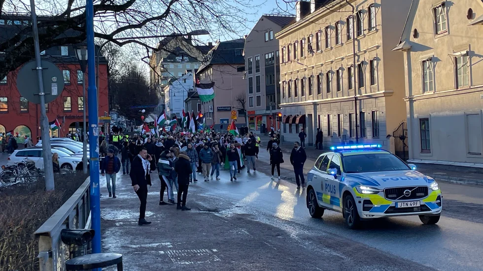 Palestinska folkets förening arrangerar demonstration för Palestina i Uppsala varje lördag. Bild från en tidigare demonstration. 