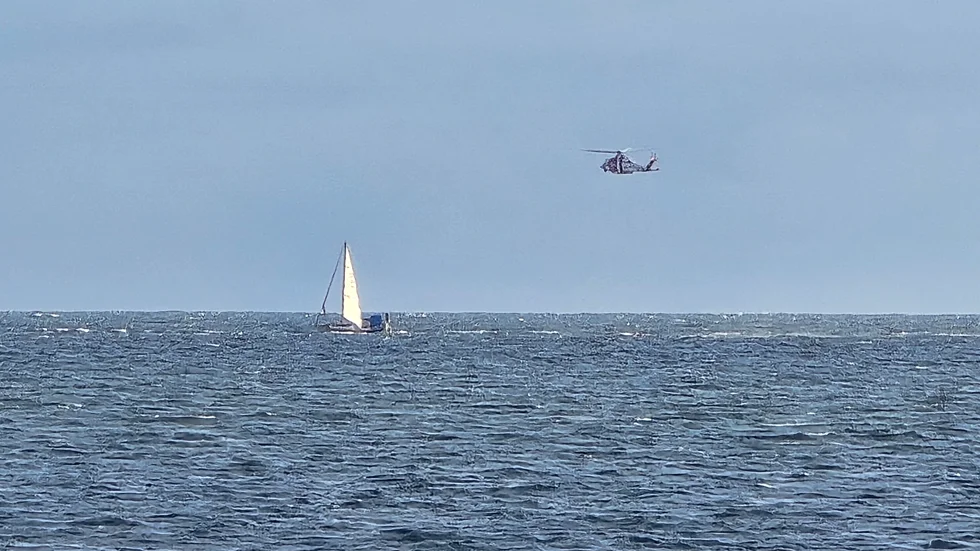 Helikopter var först på plats och kunde genomföra den dramatiska räddningsinsatsen.