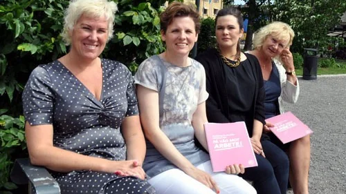 Kristina Edlund, Helena Balthammar, Lisa Enquist SSU ordförande och Lena Micko vill ha handling isället för slagord.