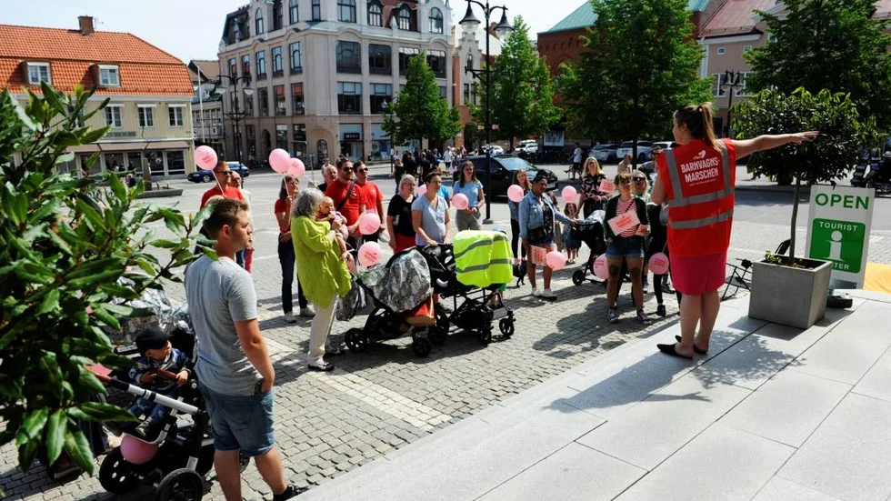 På lördagen arrangerades Barnvagnsmarschen i Västervik.