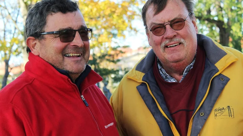 Hans-Åke Harrysson (t v) och Sven-Gunnar Edström är laddade inför årets mässa. De hoppas på mycket folk och härlig stämning.