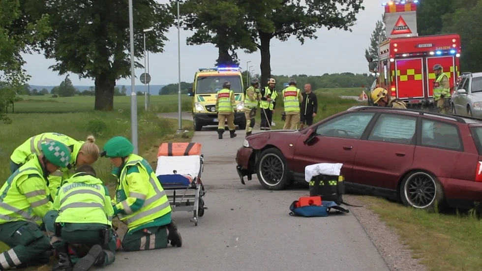 Här är bilen som voltade under fredagsmorgonen.