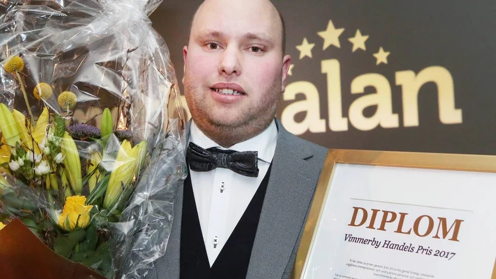 Simon Johansson prisades dubbelt på fjolårets gala där han blev både Årets Nyföretagare och fick Vimmerby Handels pris.