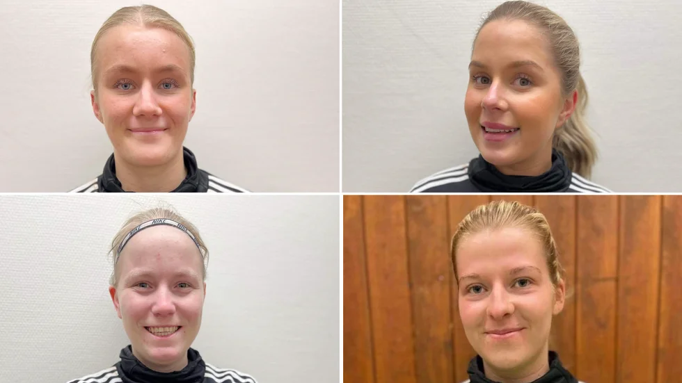 Tjust IF:s nyförvärv, Matilda Hemmingsson, Tilda Forsberg, Filippa Karlberg och Josefin Helgesson.