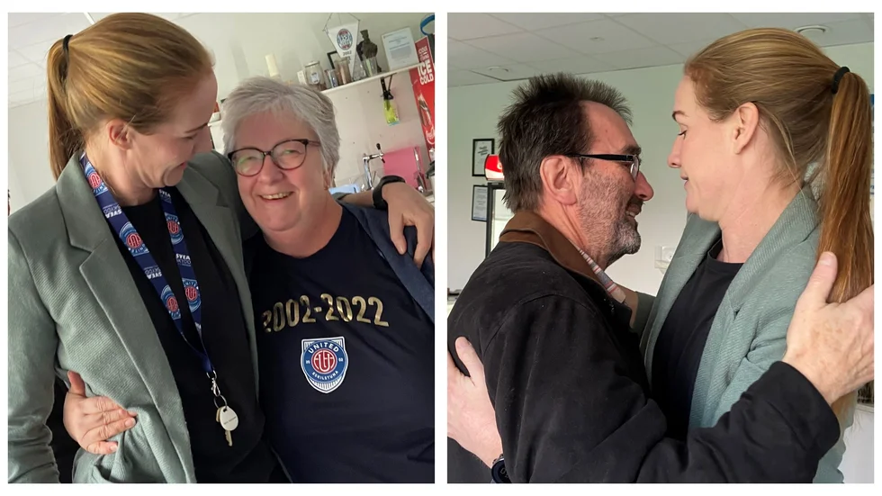 Det blev känslosamt under tisdagens presskonferens på Tunavallen när Vaila Barsley träffade Eva Hallenfeldt Ahlin och Anders Blomstrand.
