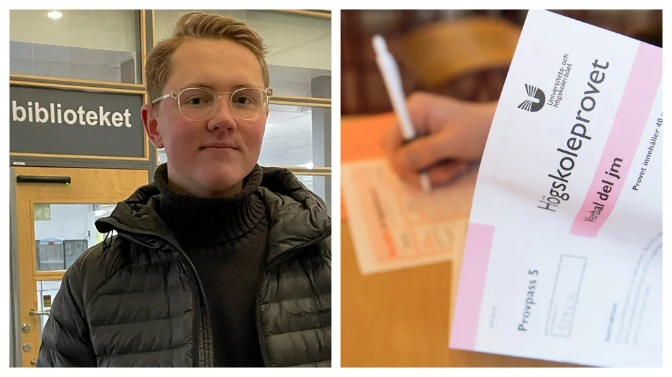 Jacob Sjöholm fick bäst resultat på högskoleprovet. Hans tips: "Gör gamla prov hemma, och öva med tidspress som om det vore ett riktigt provtillfälle."