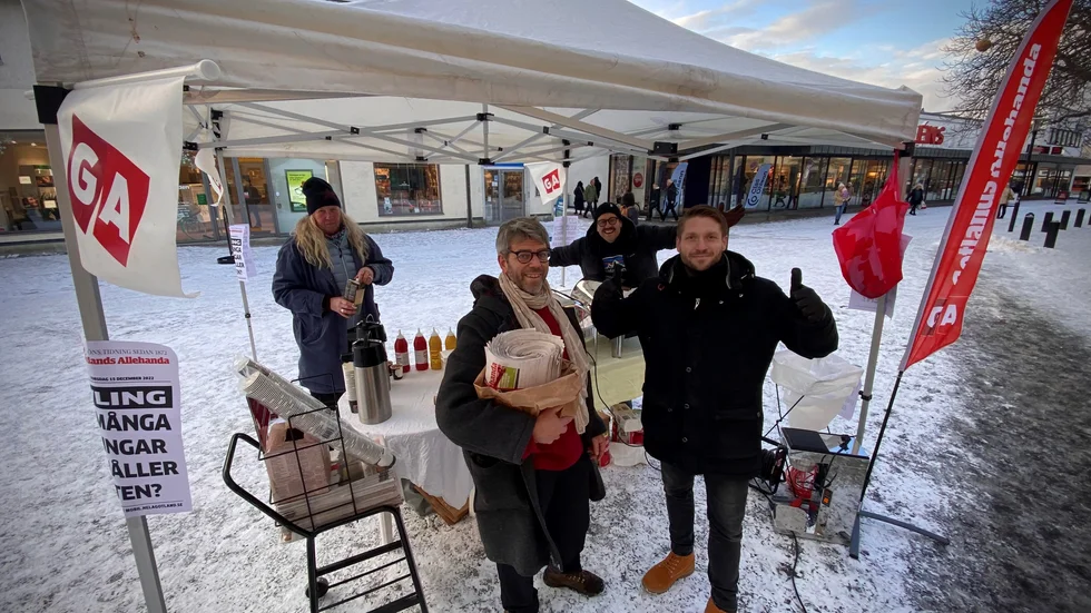 Redaktionen på plats på stan när GA firar 150 år.