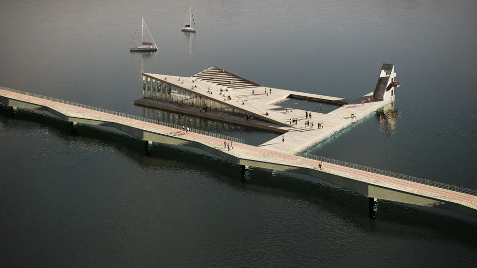Här är ett förslag på ett kallbadhus från Luleå kommun. I Nyköping var planerna något liknande för ett år sedan, men nu har kommunen ändrat riktning i ärendet.