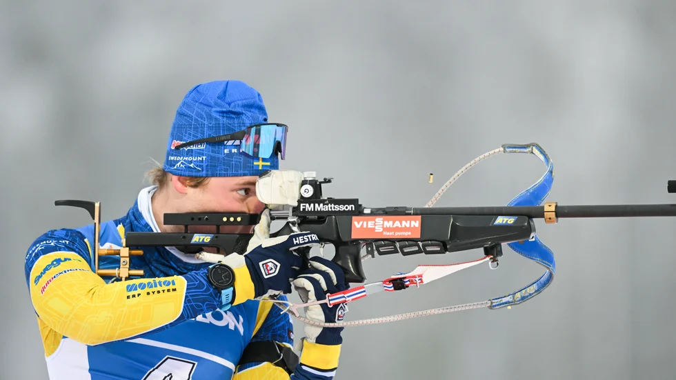 Sveriges Sebastian Samuelsson, här under torsdagens stafett, stod för en fin insats i lördagens sprint.