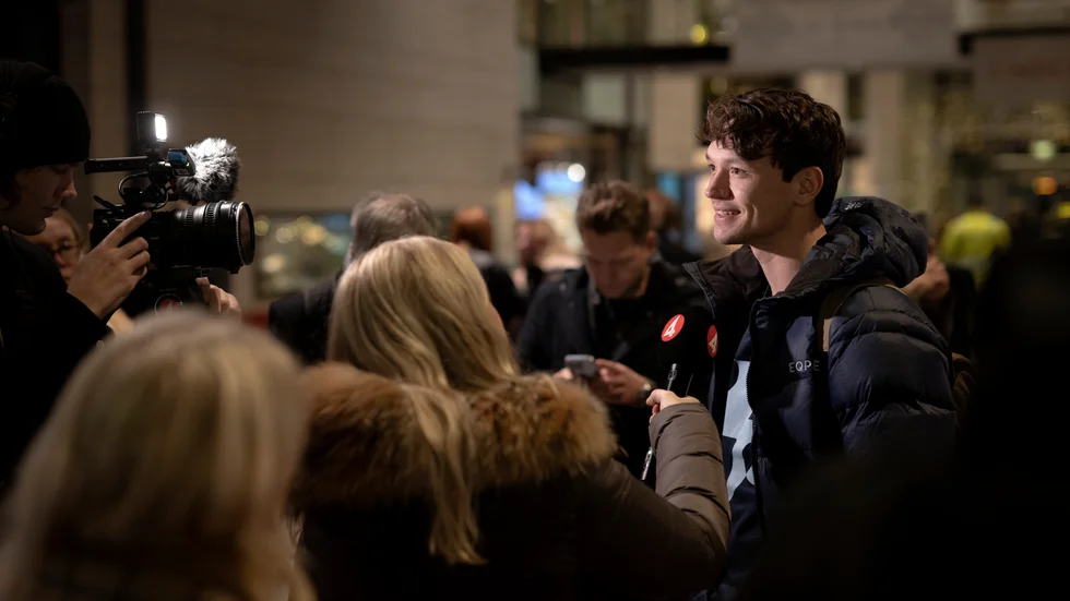 Årets vinnare av SvD:s bragdguld Nils van der Poel möter medier och fans i Göteborg.