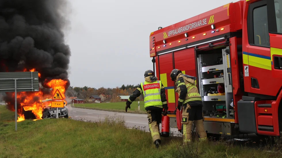 Larmet inkom klockan 10.13 till räddningstjänsten. 