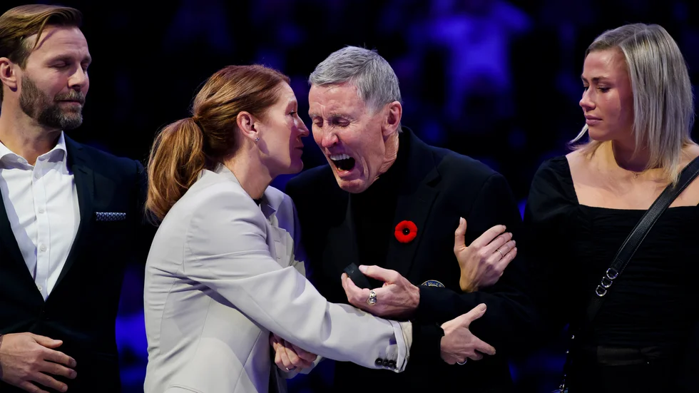 Börje Salming hyllades två gånger om i Toronto i helgen, på torsdag kommer han uppmärksammas på Tidernas hockeygala i Stockholm. Här tillsammans med sin fru Pia Salming och dottern Bianca Salming.