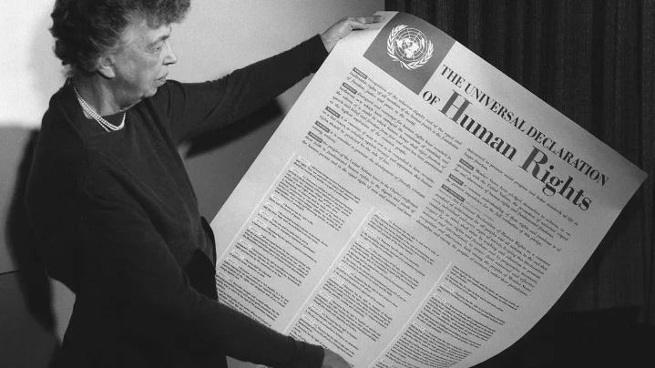 Eleanor Roosevelt var amerikansk FN-delegat och en av initiativtagarna till FN:s deklaration för de mänskliga rättigheterna.
