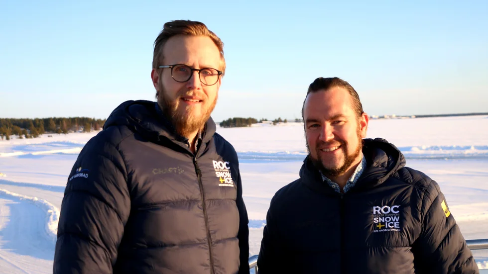 Kristofer Lundström, vd och Tobias Lindfors, styrelseordförande, inför Race of Champions 2023.