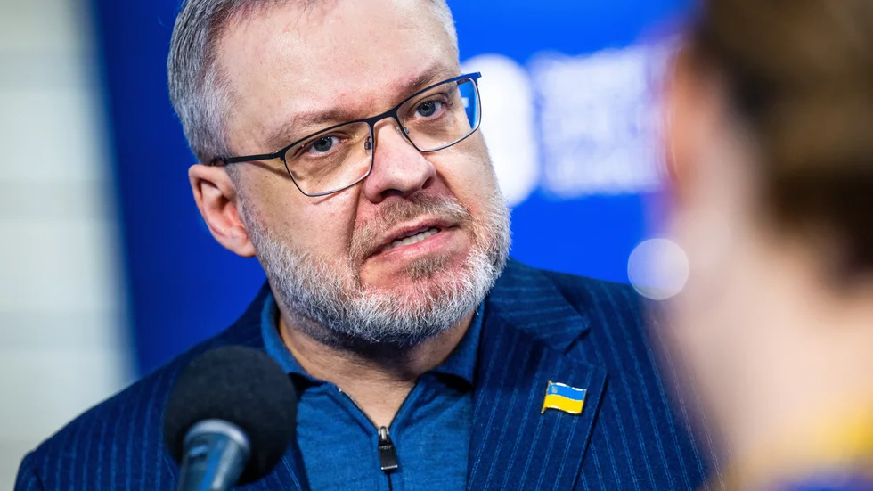 Ukrainas energiminister Herman Halusjtjenko vid det informella möte med EU:s energi- och transportministrar som hölls i måndags i Scandinavian XPO i Märsta utanför Stockholm.