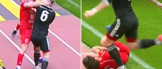  Sparkar och slag när matchen i Arcushallen spårade ur