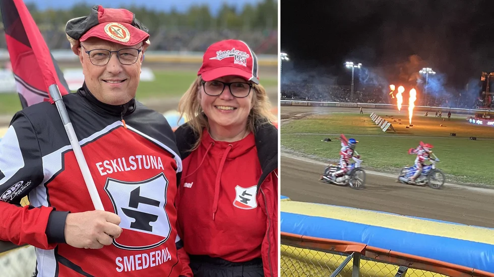 Trogna Smedsupportrarna Peter Tibblin och Lena Palm till vänster, femetta-jubel till höger. Fler bilder hittar du i liveflödet.