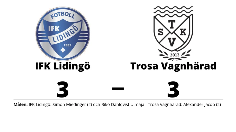 IFK Lidingö FK spelade lika mot Trosa-Vagnhärad SK