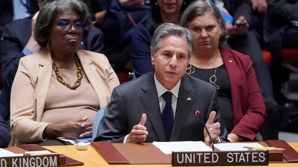USA:s utrikesminister Antony Blinken talar i FN:s säkerhetsråd om läget i Ukraina.