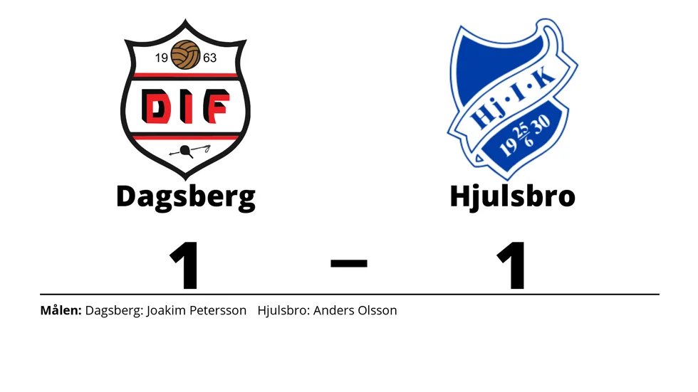 Dagsbergs IF spelade lika mot Hjulsbro IK