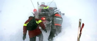 Fast på fjället i sju timmar