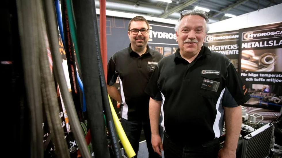 Fredrik Jacobsson och Roland Thyni vid Hydroscand Piteå 2014, som nu har bytt lokaler i Piteå och Älvsbyn. (Arkivbild)